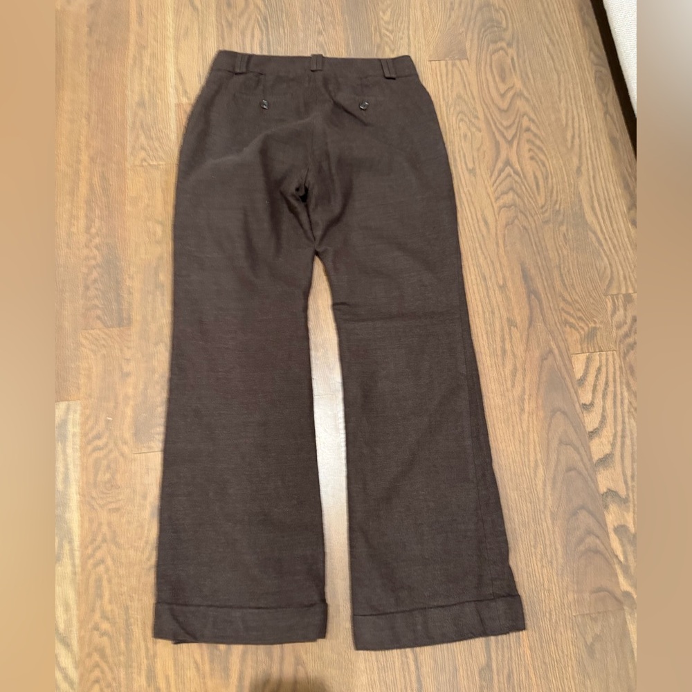 Women’s Brown Wool Blend Dress Pants Slim Fit Tailored Career wide leg M - Picture 3 of 8